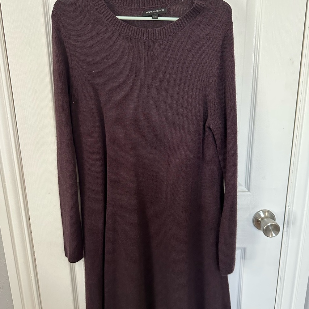 Banana Republic Long Sleeve Dress in Deep Purple